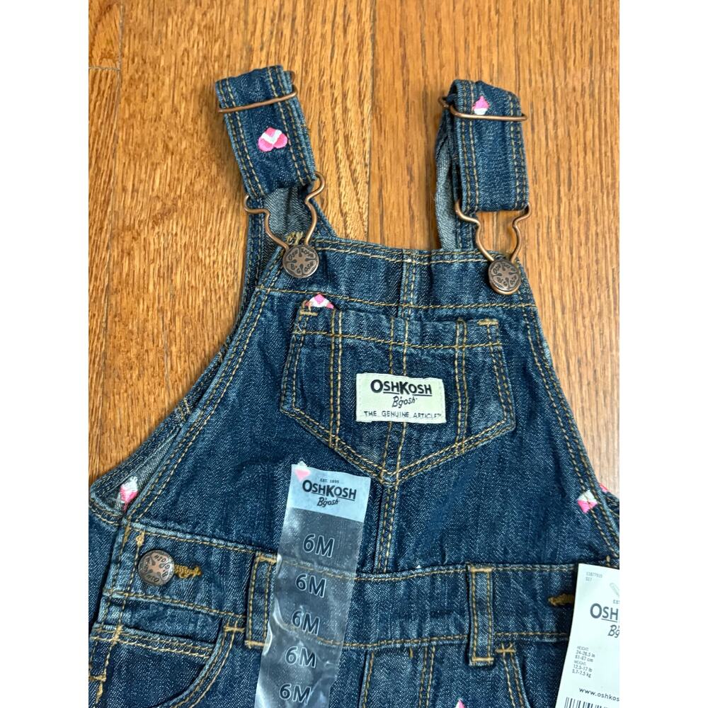 Oshkosh B'gosh‎ Denim Overalls Childs Babies Size 6M NWT - Picture 3 of 5